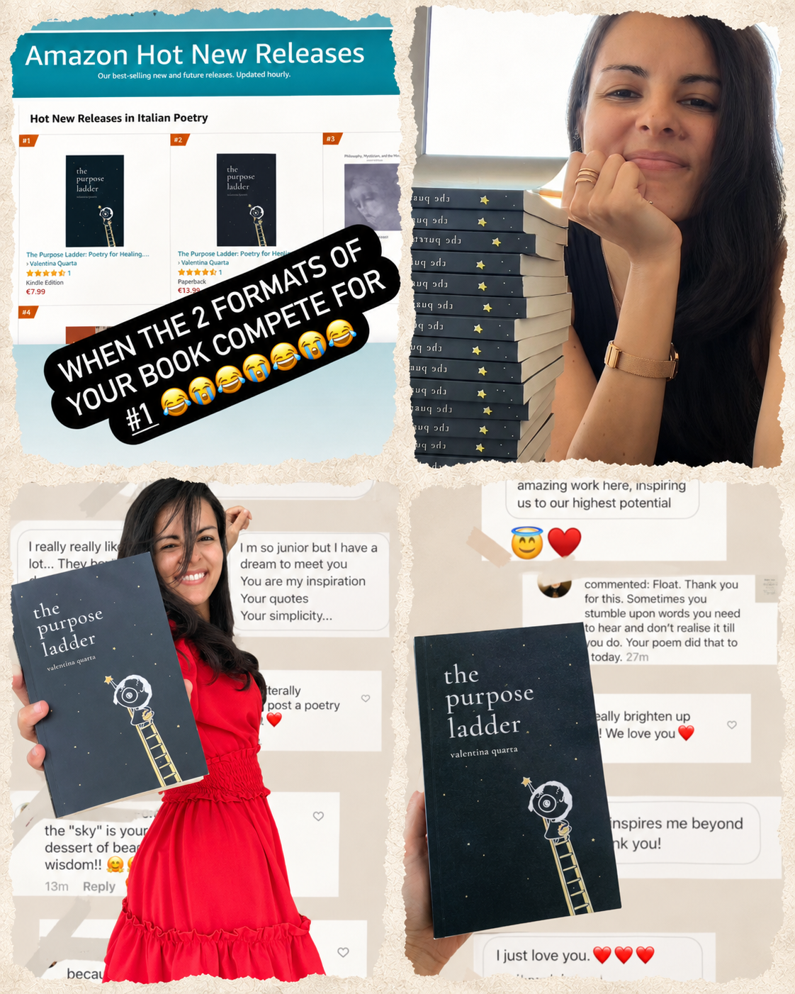 Val Quarta with copies of her first book, The Purpose Ladder